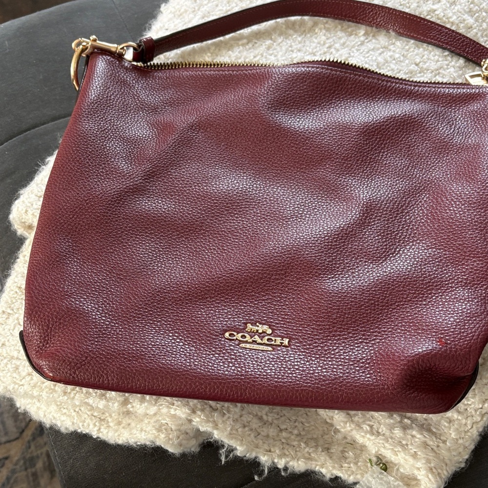 Coach Maroon Leather Shoulder Bag
